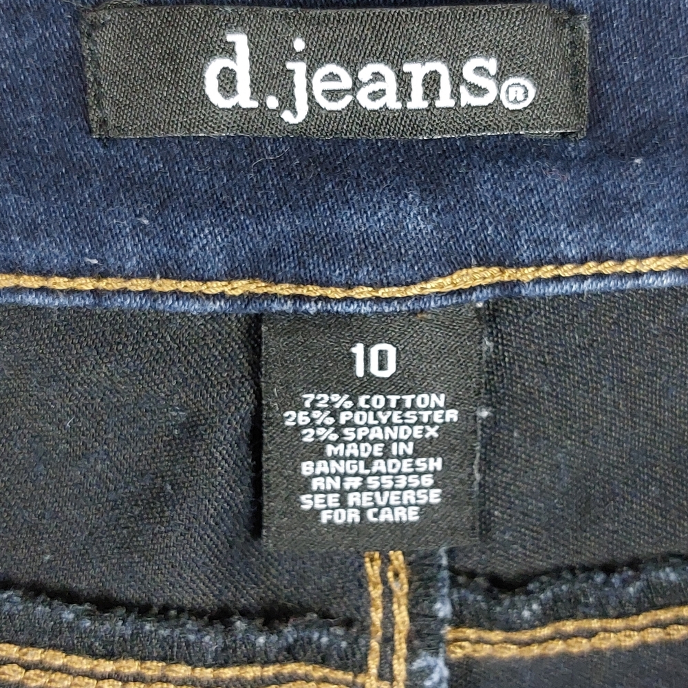 D. JEANS WOMENS BLUE DARK WASH SKINNY SOFT CASUAL SYRETCH DENIM PANTS SIZE 10 - Picture 9 of 9